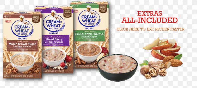 Breakfast Cereal Vegetarian Cuisine Food Walnut Cream Of Wheat, PNG, 1000x450px, Breakfast Cereal, Apple, Brown Sugar, Convenience Food, Cream Of Wheat Download Free