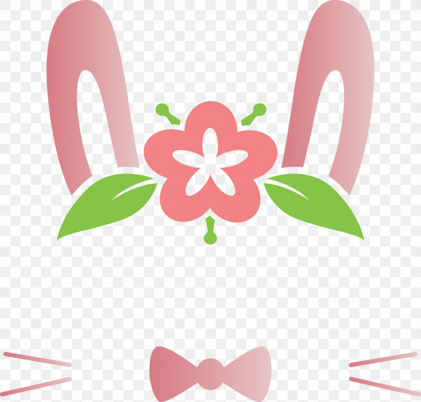 Easter Bunny Easter Day Cute Rabbit, PNG, 3000x2868px, Easter Bunny, Cute Rabbit, Easter Day, Pink, Ribbon Download Free