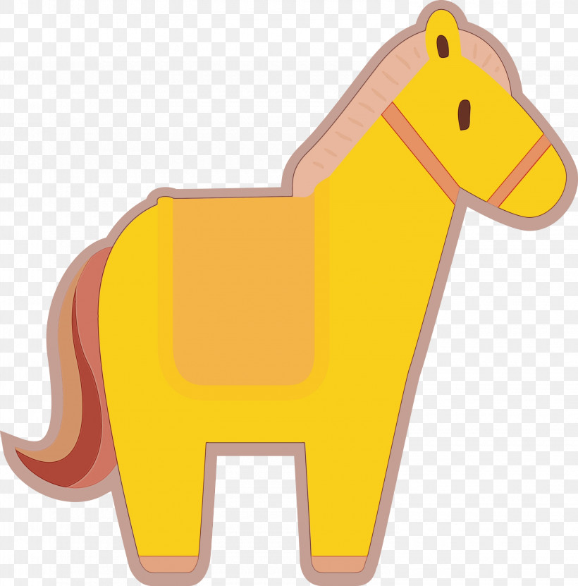 Horse Snout Cartoon Yellow Animal Figurine, PNG, 2960x3000px, Cartoon Horse, Animal Figurine, Cartoon, Geometry, Horse Download Free