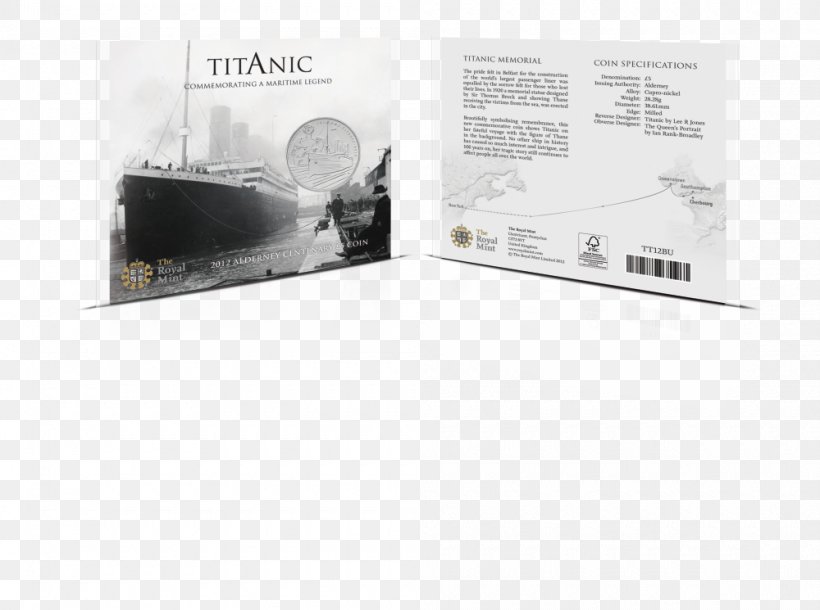 Royal Mint Coin RMS Titanic, PNG, 1000x745px, Royal Mint, Author, Black And White, Brand, Coin Download Free