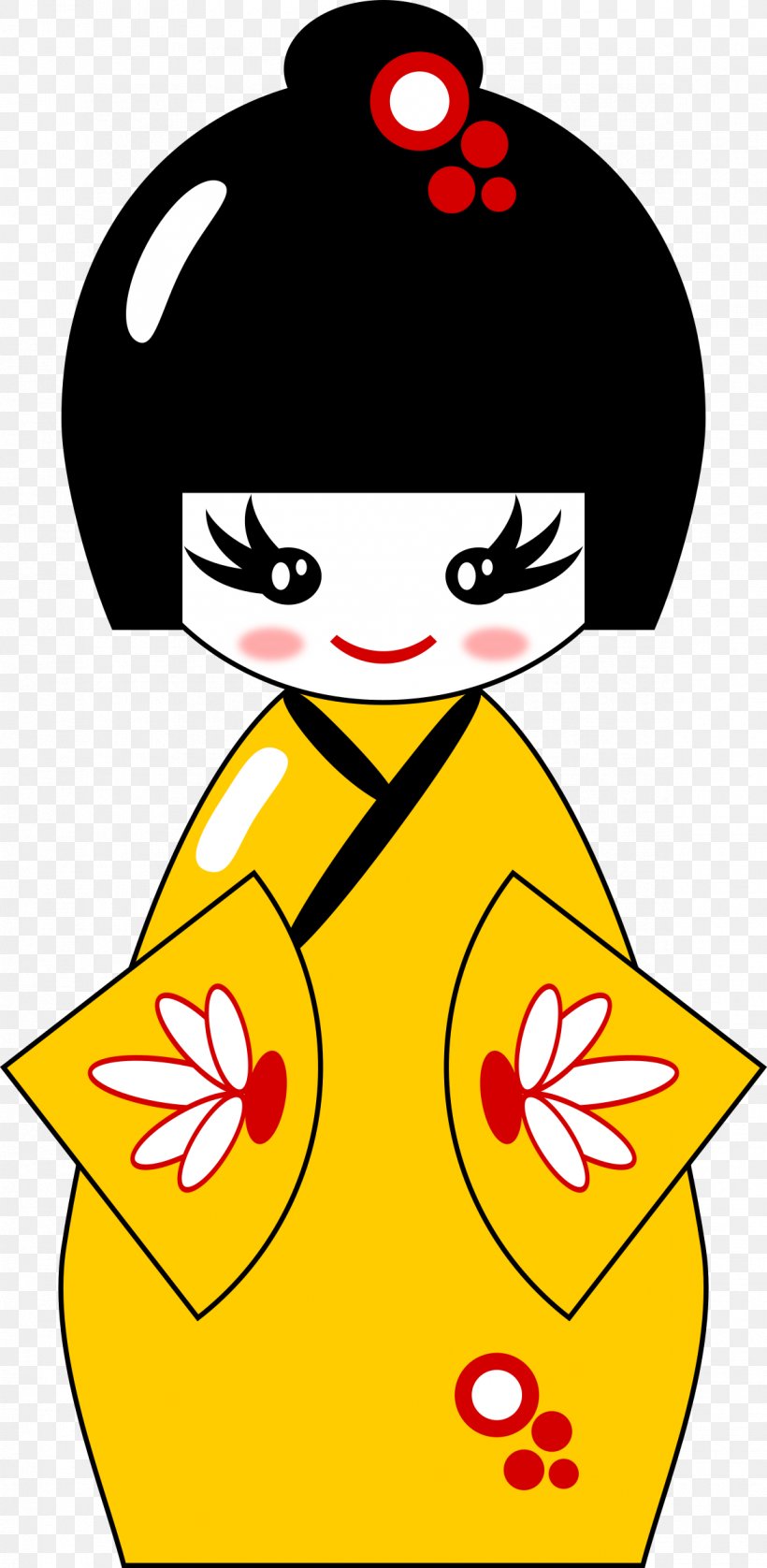 Japanese Dolls Kokeshi Clip Art, PNG, 1174x2400px, Japanese Dolls, Area, Art, Artwork, Black And White Download Free