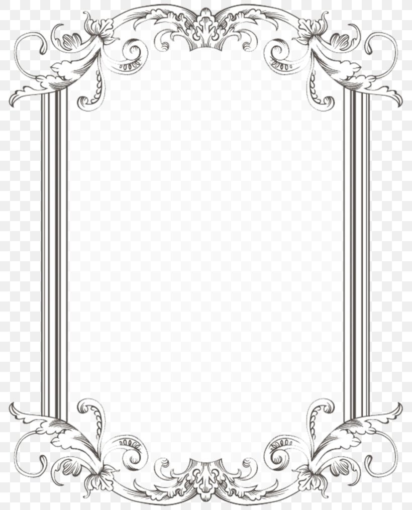 Vintage Clothing Picture Frames Desktop Wallpaper Clip Art, PNG, 787x1015px, Vintage Clothing, Area, Black And White, Body Jewelry, Border Download Free
