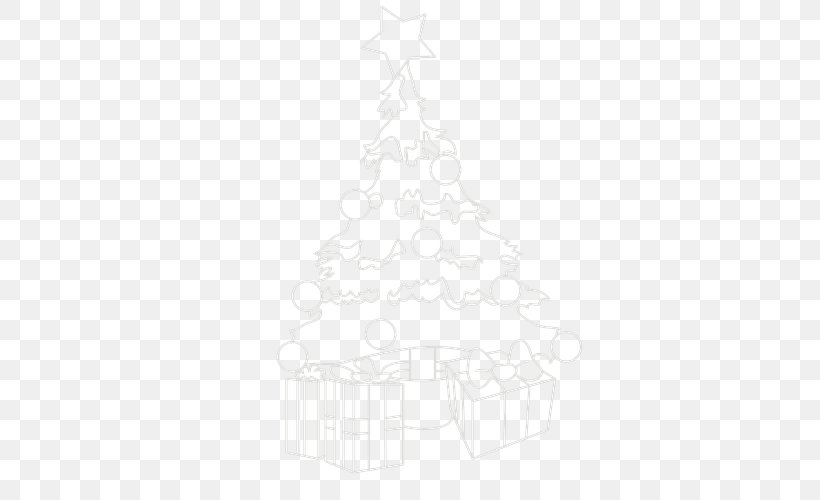 Christmas Tree White Christmas Ornament Line Art, PNG, 500x500px, Christmas Tree, Black And White, Christmas, Christmas Decoration, Christmas Ornament Download Free