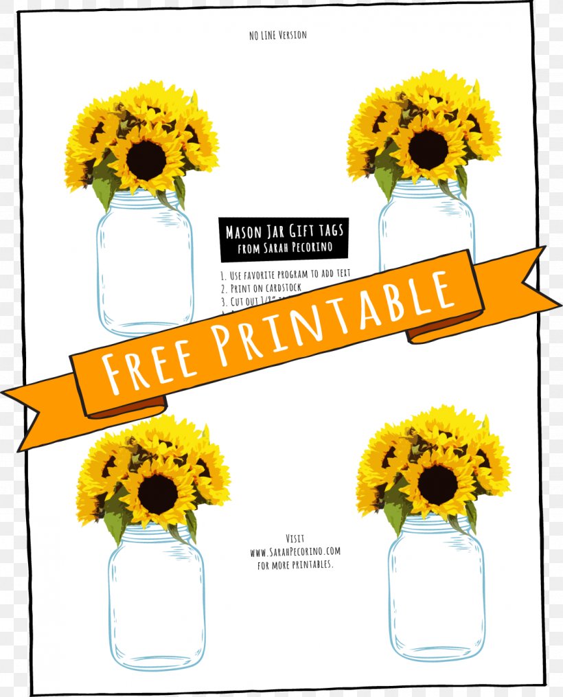 Common Sunflower Mason Jar Paper, PNG, 1121x1388px, Common Sunflower, Bottle, Cut Flowers, Drawing, Floral Design Download Free