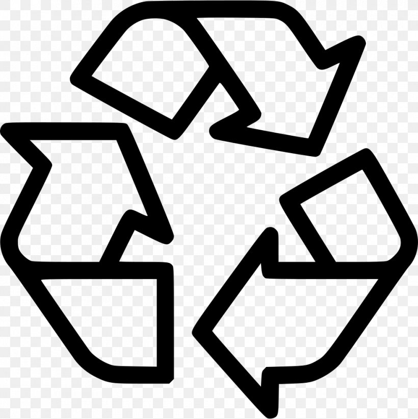 Recycling Symbol Paper Waste Reclaimed Water, PNG, 980x982px, Recycling Symbol, Area, Black And White, Municipal Solid Waste, Paper Download Free