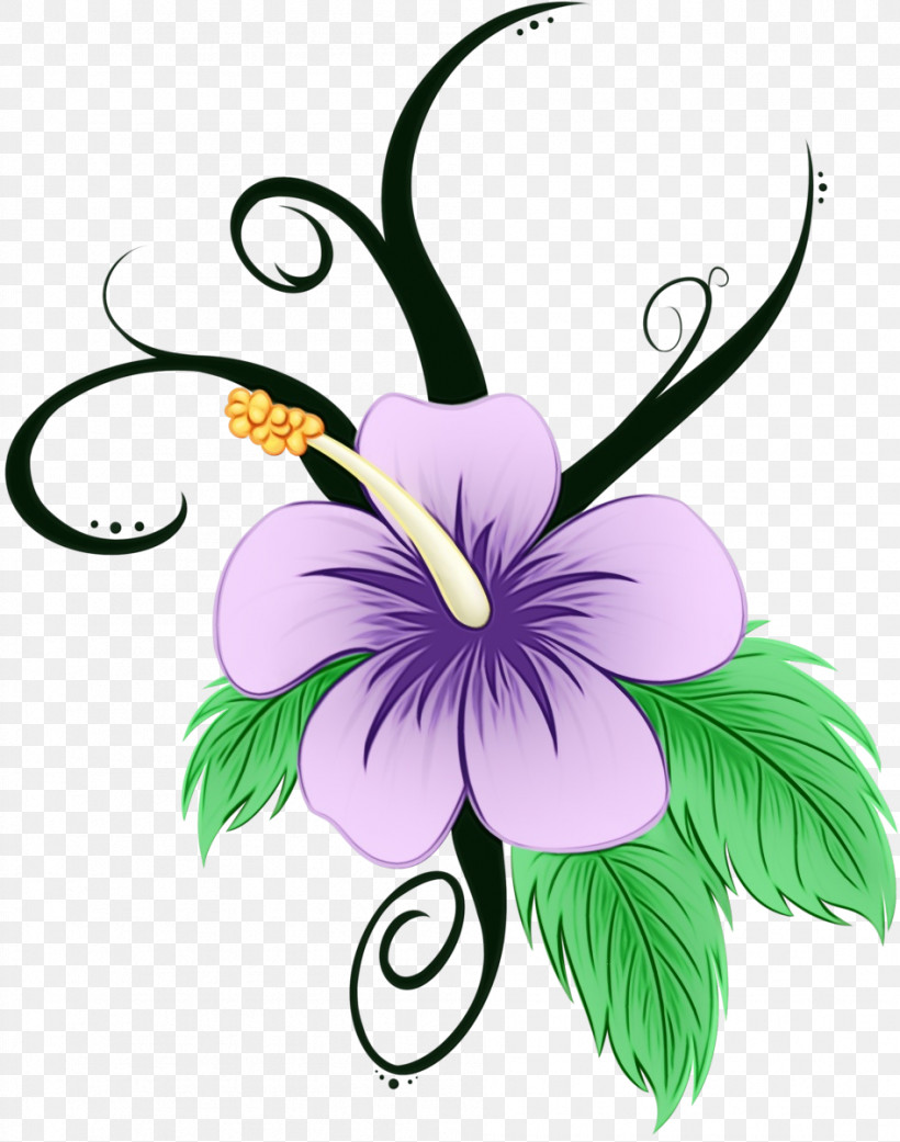 Flower Plant Hibiscus Petal Violet, PNG, 946x1202px, Watercolor, Flower, Hawaiian Hibiscus, Hibiscus, Mallow Family Download Free