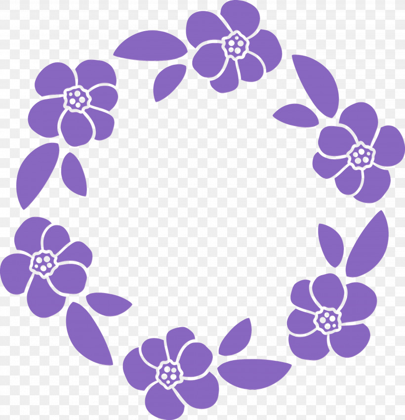 Violet Purple Plant Flower Petal, PNG, 2894x3000px, Floral Frame, Flower, Flower Frame, Monogram Frame, Paint Download Free