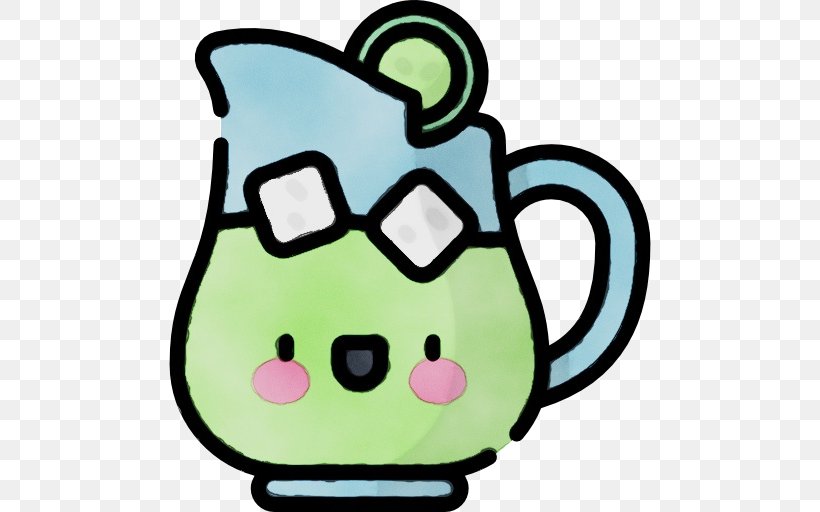 Green Cartoon Clip Art Line Drinkware, PNG, 512x512px, Watercolor, Cartoon, Drinkware, Green, Paint Download Free