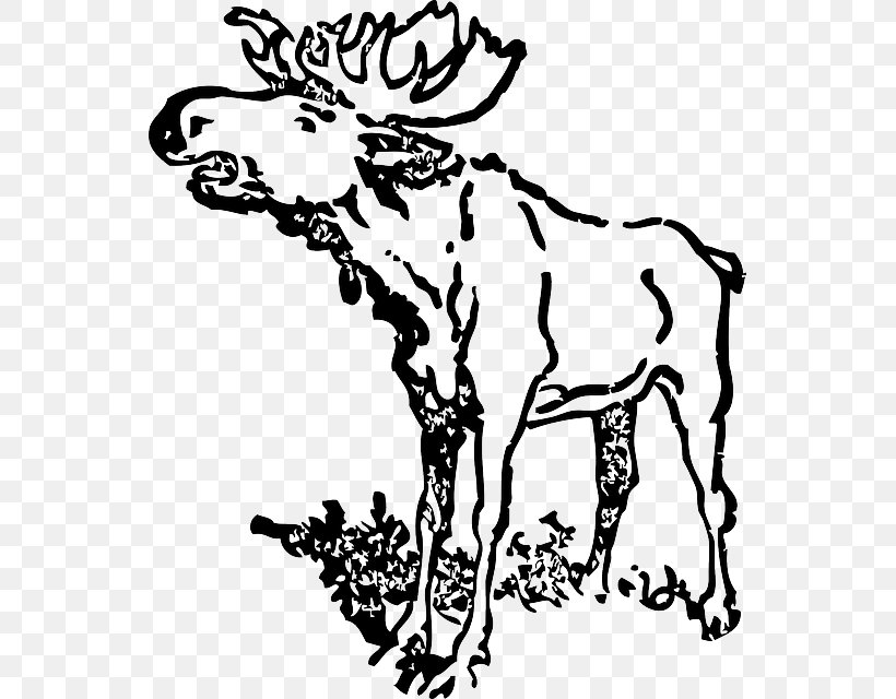 Moose Clip Art, PNG, 547x640px, Moose, Animal Figure, Antler, Art, Black And White Download Free