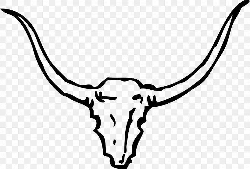 Texas Longhorn Bull Clip Art, PNG, 1969x1336px, Texas Longhorn, Antler, Black And White, Body Jewelry, Bone Download Free
