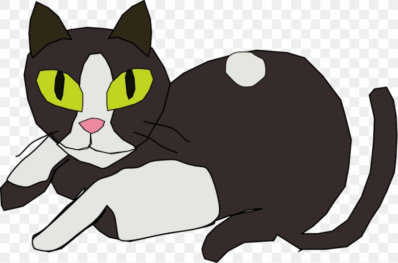 Black Cat Kitten Clip Art, PNG, 900x594px, Cat, Black Cat, Carnivoran, Cartoon, Cat Like Mammal Download Free
