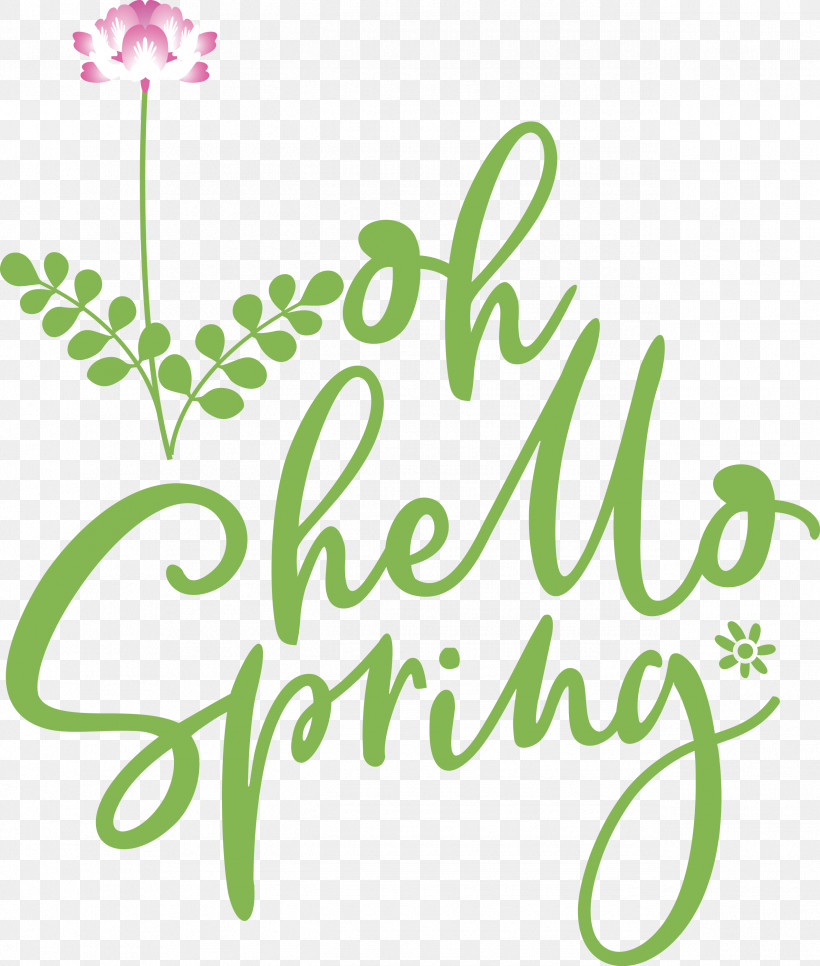 Oh Hello Spring Hello Spring Spring, PNG, 2545x3000px, Hello Spring, Calligraphy, Flower, Leaf, Logo Download Free