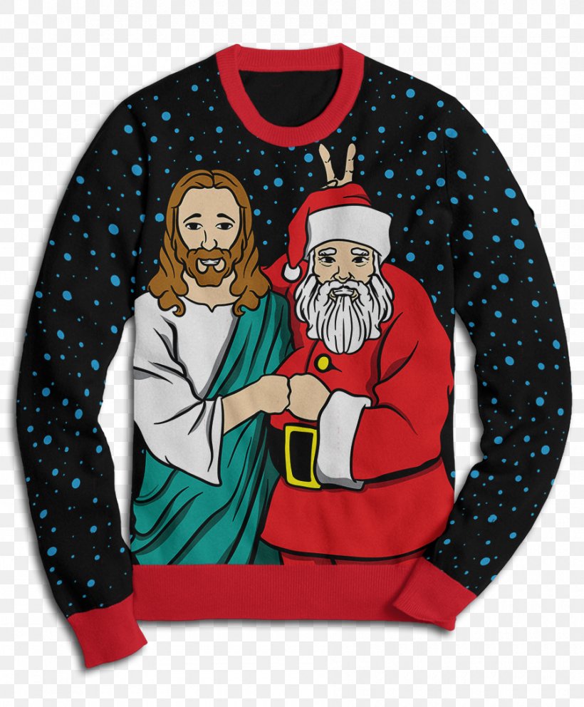 T-shirt Christmas Jumper Sweater Santa Claus Hoodie (M), PNG, 900x1089px, Tshirt, Cartoon, Christmas, Christmas Day, Christmas Jumper Download Free