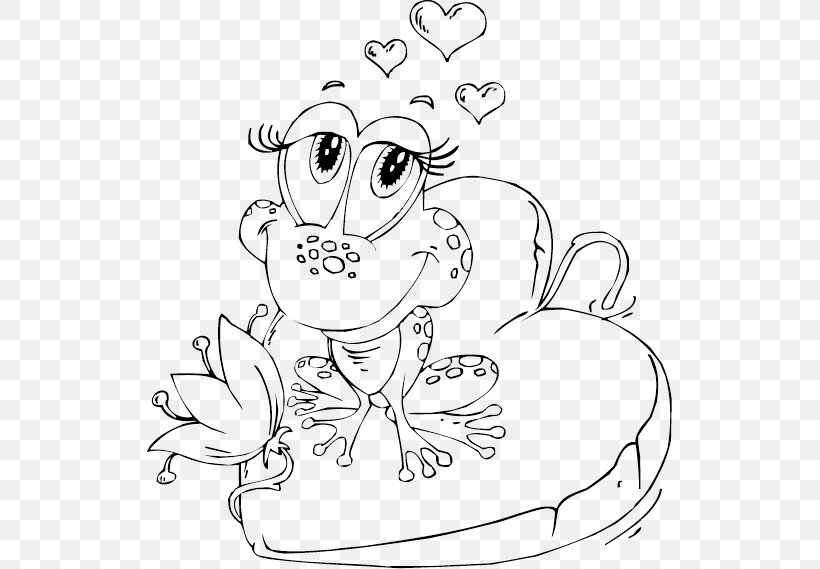 Frog Drawing Coloring Book Colouring Pages Clip Art, PNG, 525x569px, Watercolor, Cartoon, Flower, Frame, Heart Download Free