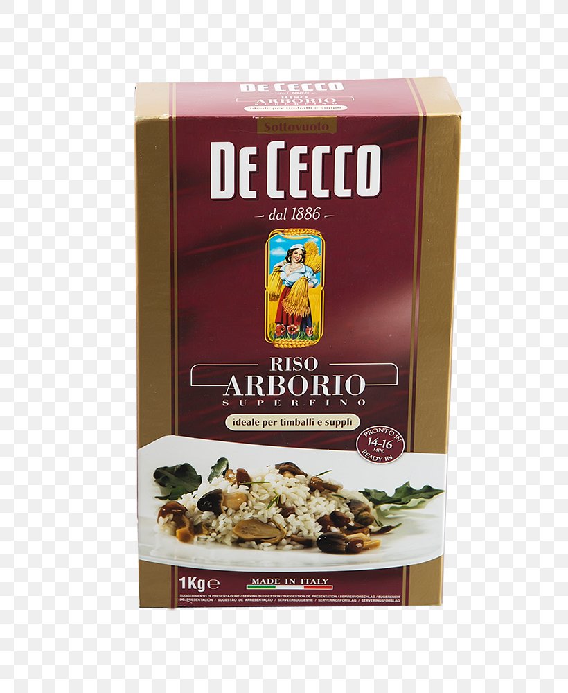 Pasta Italian Cuisine De Cecco Arborio Rice, PNG, 667x1000px, Pasta, Arborio Rice, Bread, Breakfast Cereal, Carnaroli Download Free