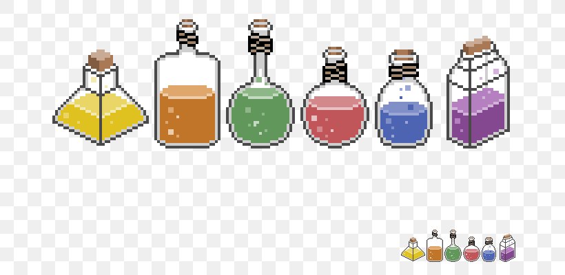 Pixel Art Potion Sprite, PNG, 732x400px, Pixel Art, Art, Bottle, Deviantart, Drawing Download Free