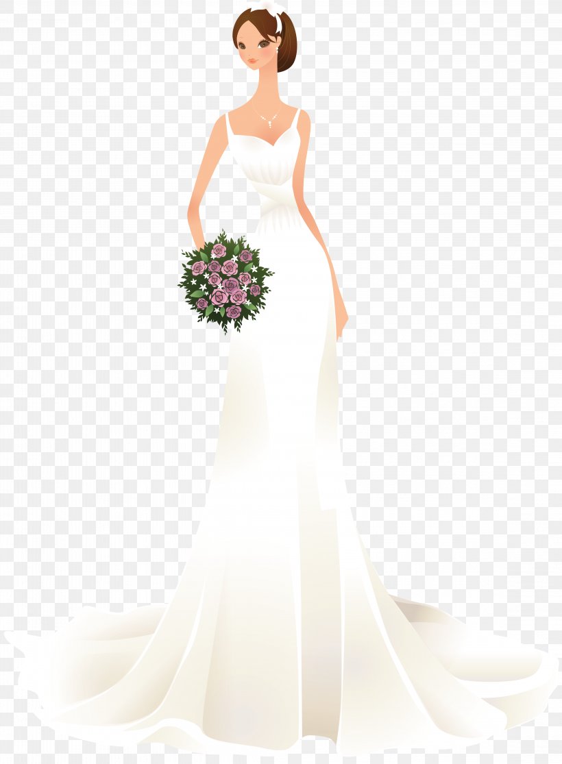 Wedding Dress Bride Cocktail Dress Marriage, PNG, 4549x6186px, Watercolor, Cartoon, Flower, Frame, Heart Download Free