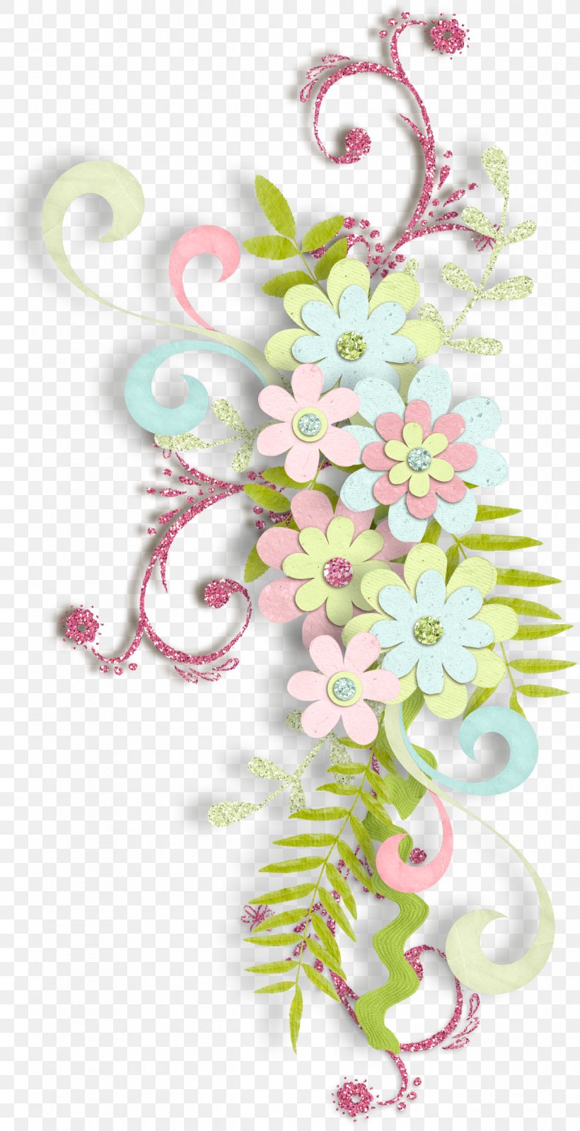 Floral Design Digital Scrapbooking Paper Handicraft, PNG, 1265x2468px, Floral Design, Art, Artificial Flower, Blossom, Cut Flowers Download Free