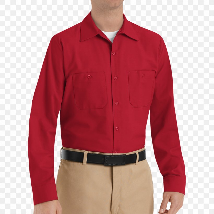 Long-sleeved T-shirt Red Kap Long-sleeved T-shirt, PNG, 1000x1000px, Tshirt, Button, Clothing, Collar, Dickies Download Free