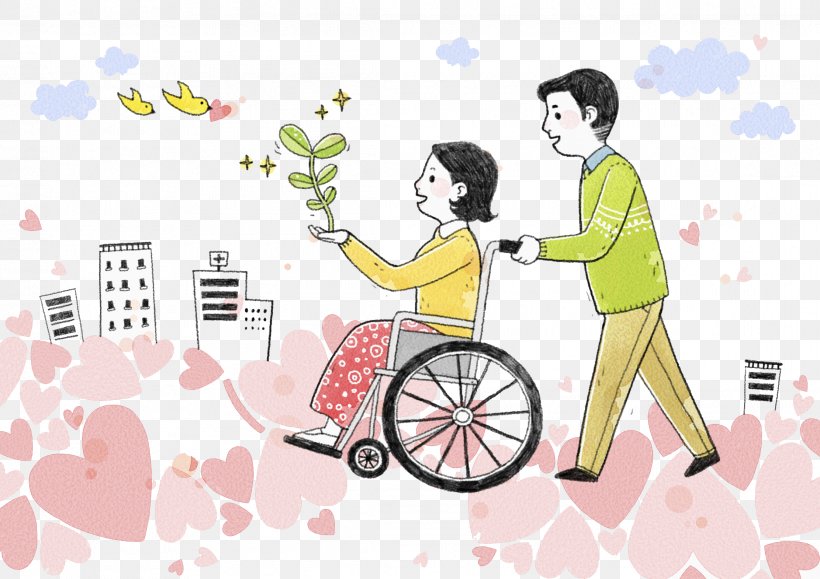 Dangjin Disability Wheelchair April 20 International Day Of Disabled Persons, PNG, 2223x1572px, Watercolor, Cartoon, Flower, Frame, Heart Download Free