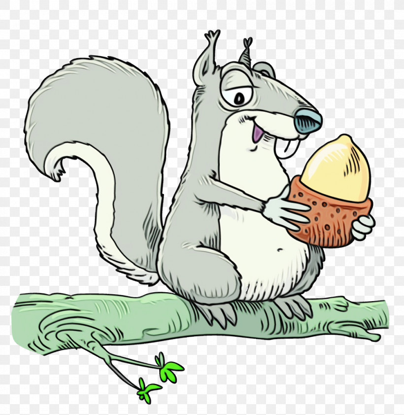 Cartoon Squirrel Rat Tail Grey Squirrel, PNG, 1000x1028px, Squirrel, Acorns, Cartoon, Grass, Grey Squirrel Download Free