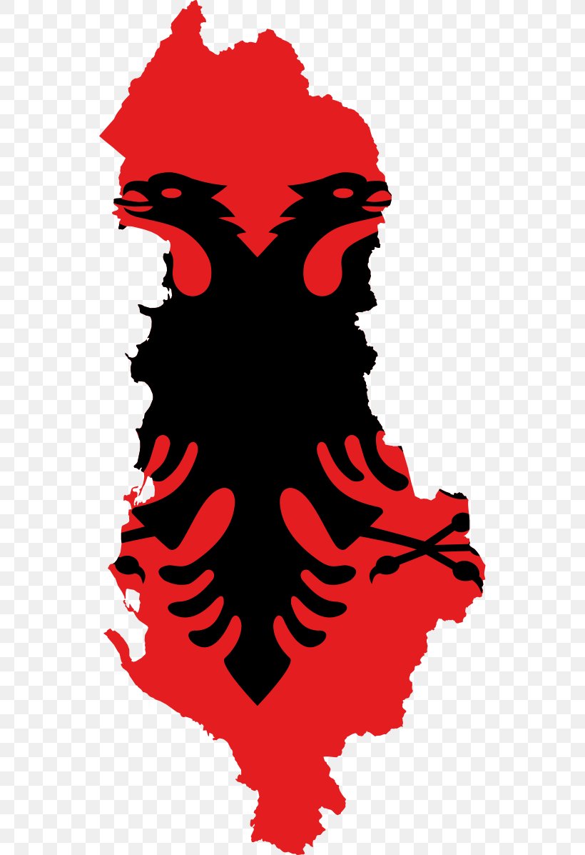 Flag Of Albania Blank Map, PNG, 542x1197px, Albania, Art, Artwork, Black, Black And White Download Free