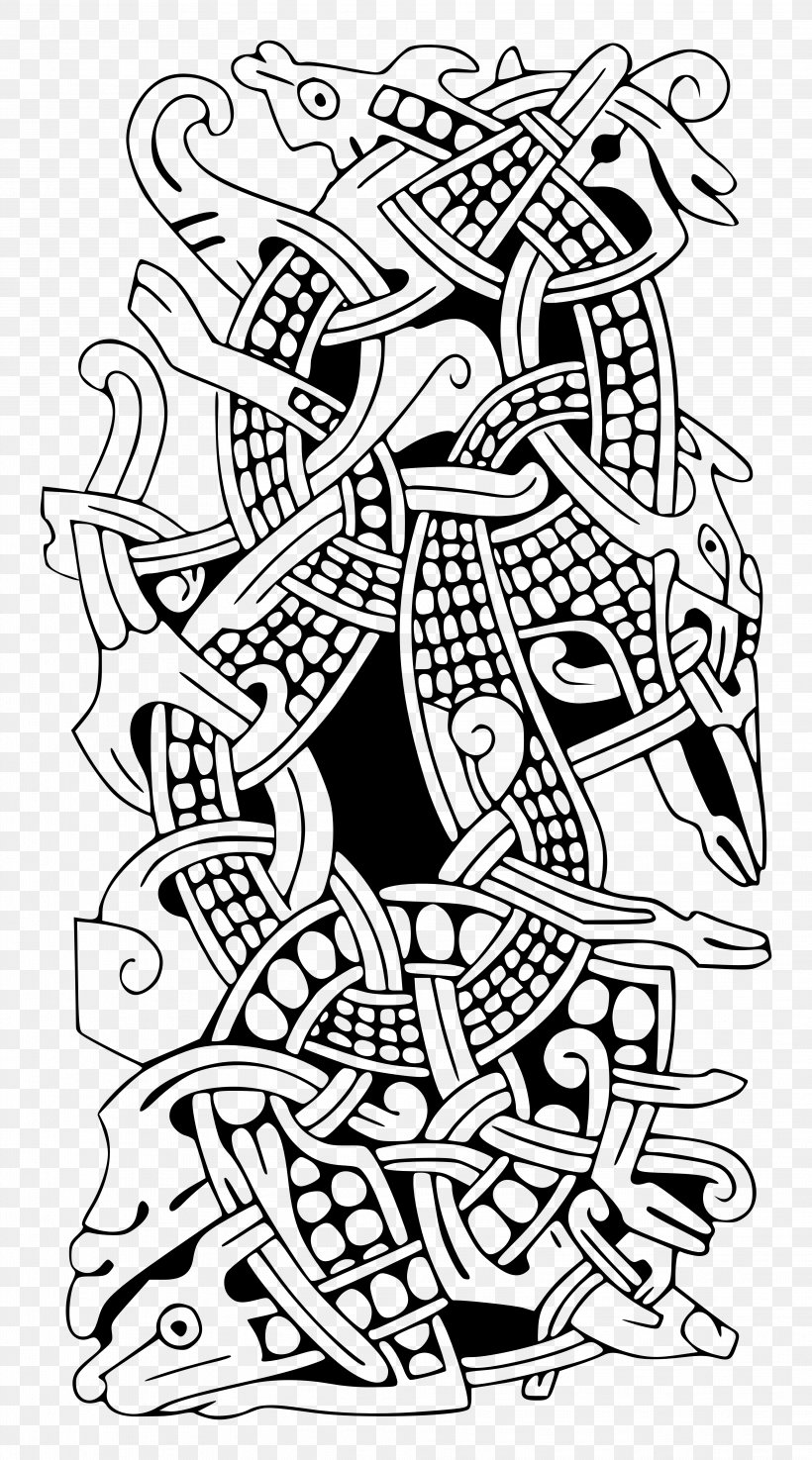 Mammen Style Viking Art Norsemen, PNG, 3958x7122px, Mammen, Area, Art, Black, Black And White Download Free