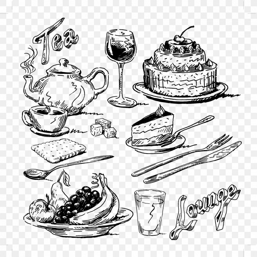 Food Drawing Illustration, PNG, 1134x1134px, Food, Artwork, Automotive Design, Black And White, Brand Download Free