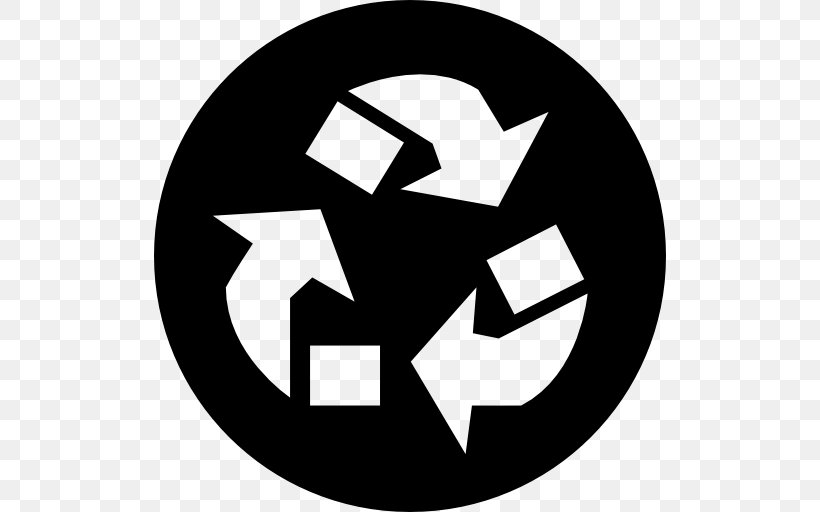 Rubbish Bins & Waste Paper Baskets Recycling Bin Recycling Symbol, PNG, 512x512px, Paper, Area, Battery Recycling, Black And White, Brand Download Free