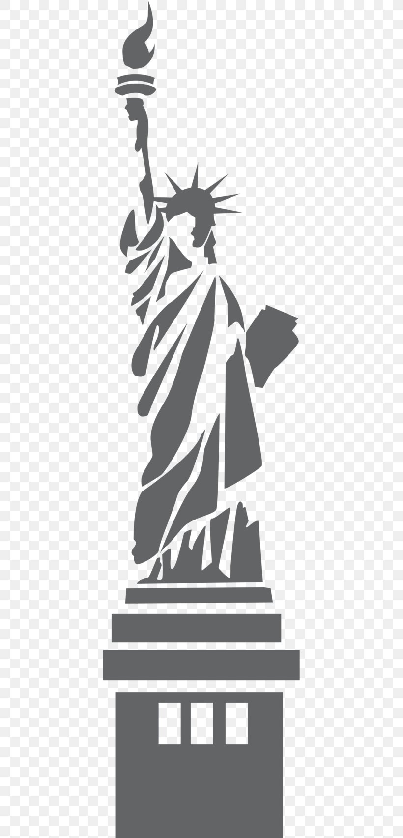 Statue Of Liberty Statue Of Freedom Stencil, PNG, 400x1705px, Statue Of Liberty, Art, Black, Black And White, Brand Download Free