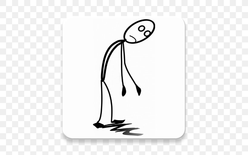 Stick Figure Feeling Tired Drawing, PNG, 512x512px, Stick Figure, Area, Black And White, Depression, Drawing Download Free