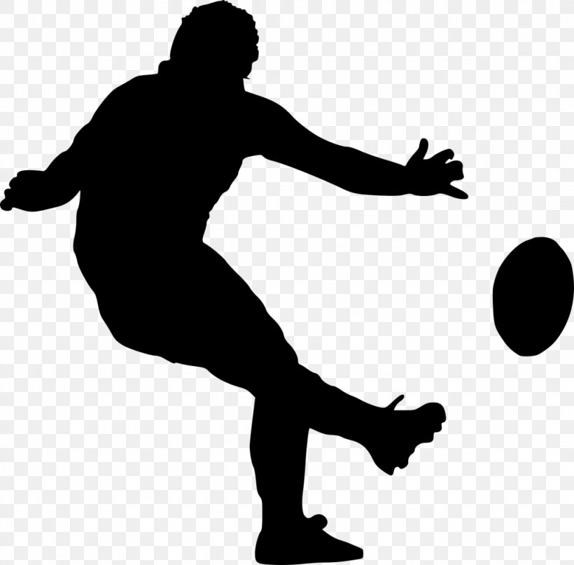 Silhouette Rugby Football Player Drawing Australian Rules Football, PNG, 1024x1009px, Silhouette, Arm, Australian Rules Football, Ball, Black And White Download Free