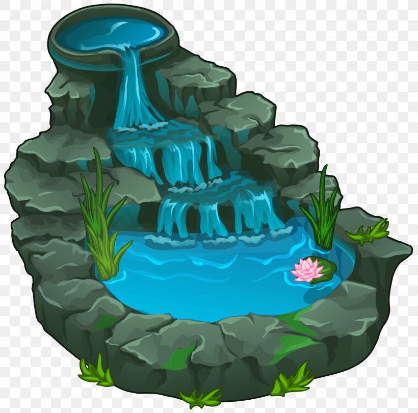 Waterfall Clip Art, PNG, 4000x3954px, Waterfall, Animation, Drawing, Free Content, Leaf Download Free