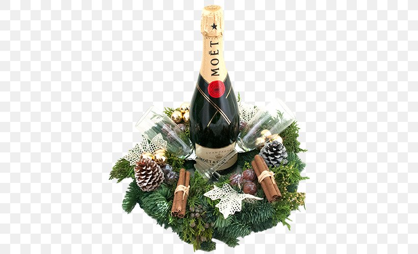 Champagne Moët & Chandon Bottle Christmas Ornament, PNG, 500x500px, Champagne, Bottle, Christmas, Christmas Ornament, Glass Download Free