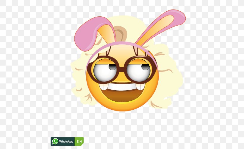 Smiley Easter Bunny Emoticon Emoji Desktop Wallpaper, PNG, 500x500px, Smiley, Cartoon, Easter, Easter Bunny, Easter Egg Download Free