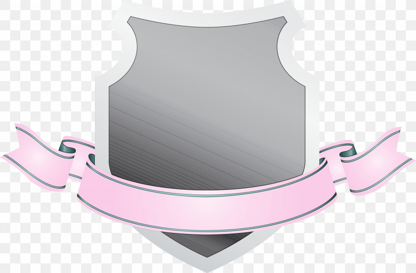 Pink Neck Shield, PNG, 3000x1972px, Emblem Ribbon, Neck, Paint, Pink, Shield Download Free