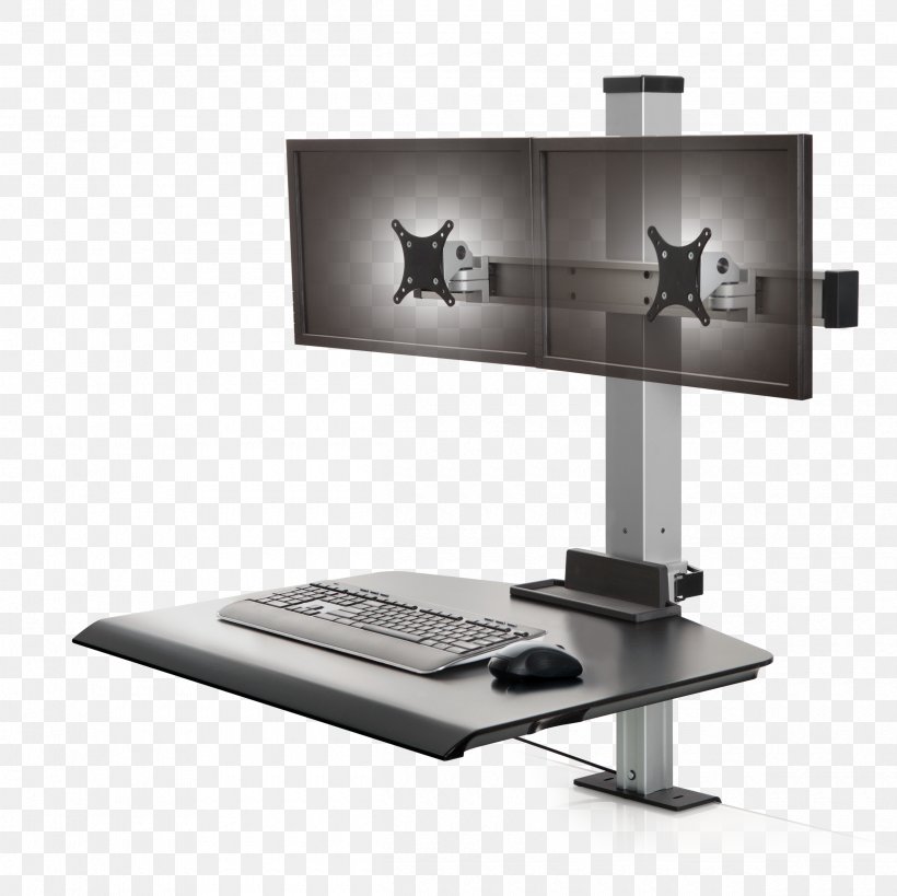 Computer Keyboard Sit-stand Desk Standing Desk Multi-monitor, PNG, 2400x2399px, Computer Keyboard, Computer, Computer Monitor, Computer Monitor Accessory, Computer Monitors Download Free