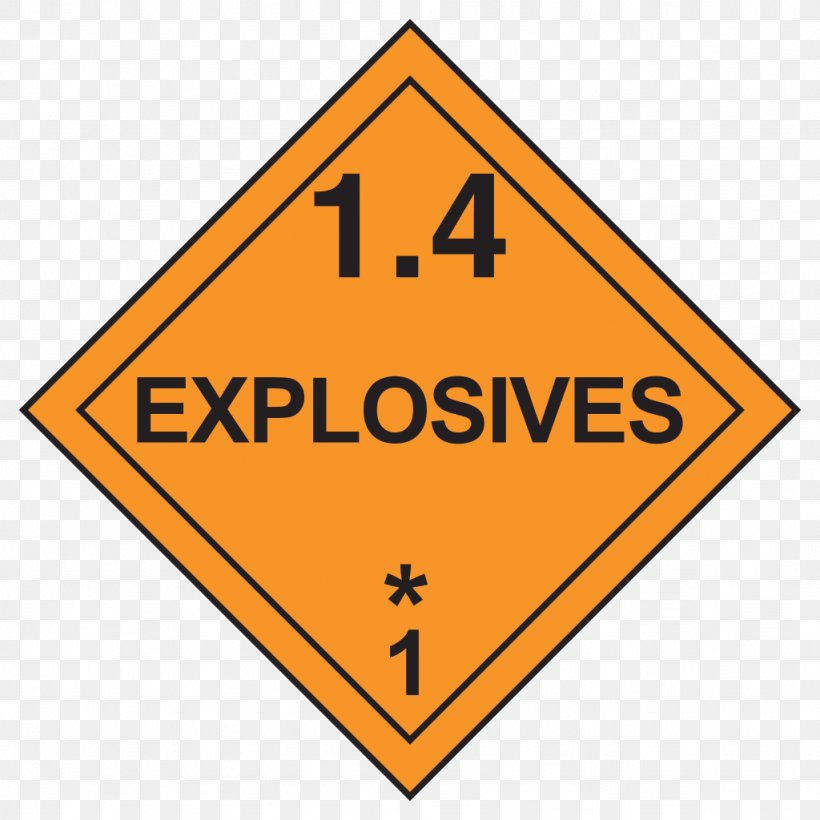 Dangerous Goods Placard Explosive Material Explosion Title 49 Of The Code Of Federal Regulations, PNG, 1024x1024px, Dangerous Goods, Adr, Area, Brand, Chemical Substance Download Free