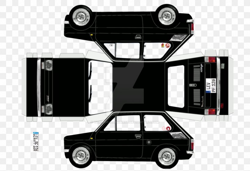 Fiat 126 Paper Car Lamborghini, PNG, 1024x702px, Fiat 126, Auto Part, Automotive Design, Automotive Exterior, Brand Download Free