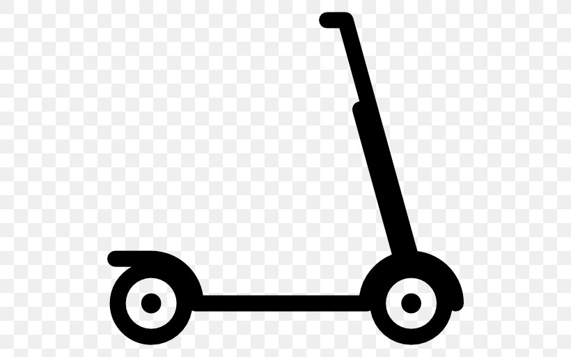 Kick Scooter Car, PNG, 512x512px, Scooter, Area, Bicycle, Black And White, Car Download Free