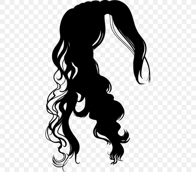 Black Hair Silhouette Clip Art, PNG, 439x720px, Hair, Art, Beauty Parlour, Black, Black And White Download Free
