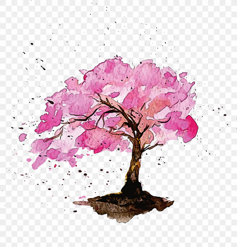 Cherry Blossom, PNG, 2877x3000px, Watercolor Tree, Azalea, Blossom, Bougainvillea, Branch Download Free