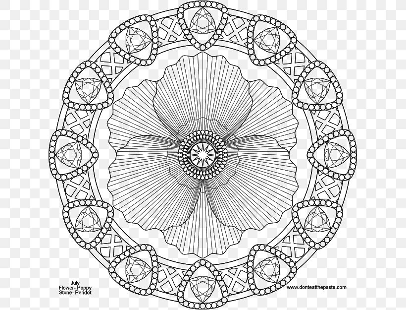Mandala Coloring Book Adult Child, PNG, 625x625px, Mandala, Adult, Area, Birthstone, Black And White Download Free