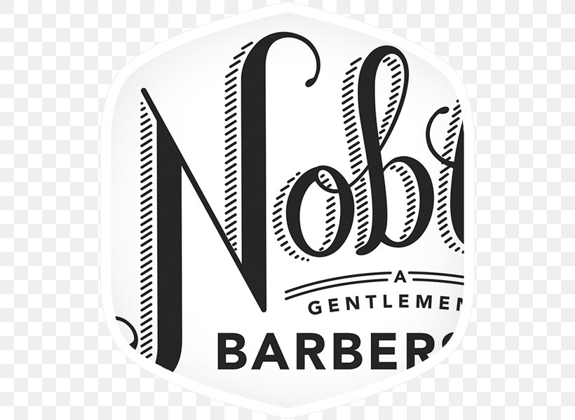 Noble's Barbershop Logo Brand, PNG, 600x600px, Logo, Barber, Black And White, Brand, Columbus Download Free