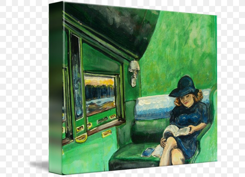 Painting Picture Frames Gallery Wrap Train Canvas, PNG, 650x592px, Painting, Art, Canvas, Gallery Wrap, Green Download Free