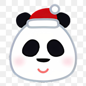 Nature - Cute Panda With Santa Hat PNG