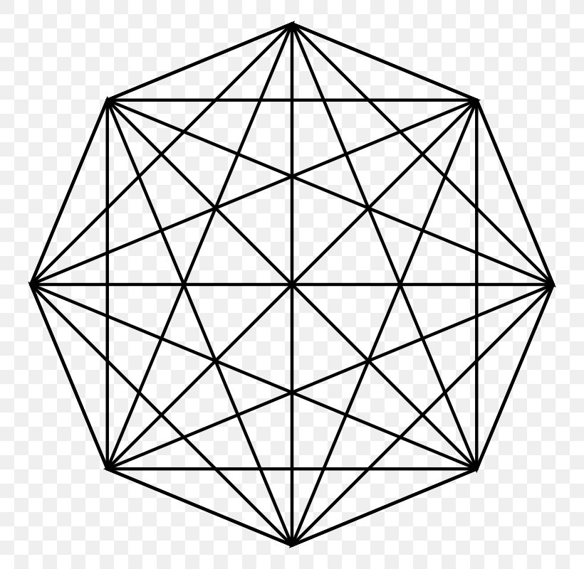 Octagon Triangle Geometry Edge, PNG, 800x800px, Octagon, Area, Black And White, Complete Graph, Diagonal Download Free
