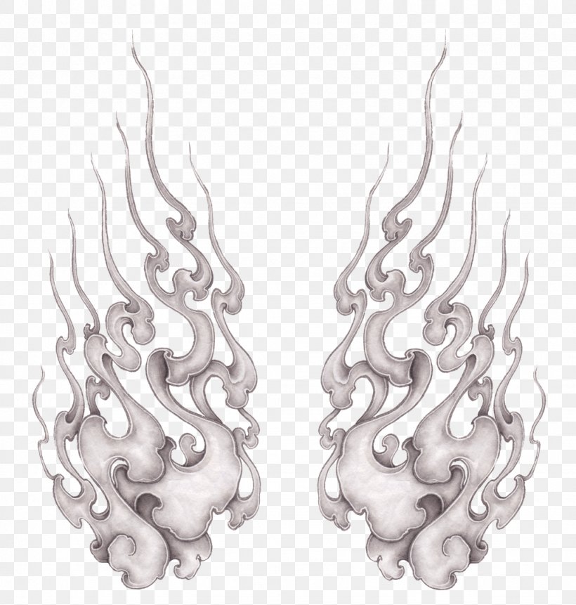 Japanese Art Pattern, PNG, 1024x1076px, Japan, Black And White, Body Jewelry, Earrings, Fire Download Free