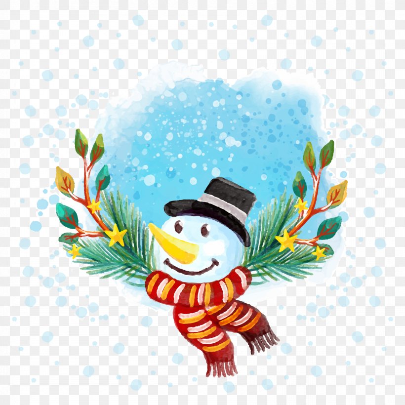 Vector Watercolor Pencil Drawing Christmas Snowman, PNG, 1667x1667px, Snowman, Art, Cartoon, Christmas, Christmas Ornament Download Free
