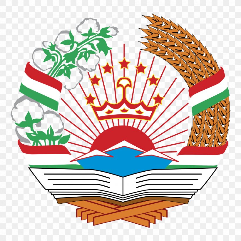 Flag Of Tajikistan Coat Of Arms Emblem Of Tajikistan Tajik Soviet Socialist Republic, PNG, 2400x2400px, Tajikistan, Coat Of Arms, Emblem Of Brunei, Emblem Of Tajikistan, Flag Download Free